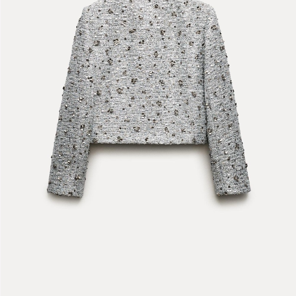 ZARA sequin Cropped Jacket - Picture 3 of 8